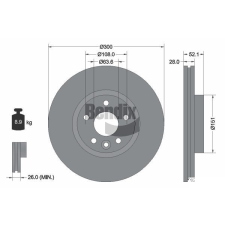 BENDIX Braking féktárcsa BENDIX Braking BDS1268HC féktárcsa