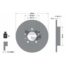 BENDIX Braking féktárcsa BENDIX Braking BDS1313 féktárcsa