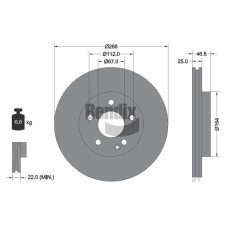 BENDIX Braking féktárcsa BENDIX Braking BDS1434HC féktárcsa