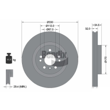 BENDIX Braking féktárcsa BENDIX Braking BDS1438HC féktárcsa