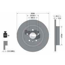 BENDIX Braking féktárcsa BENDIX Braking BDS1507 autóalkatrész