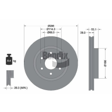 BENDIX Braking féktárcsa BENDIX Braking BDS1536 féktárcsa