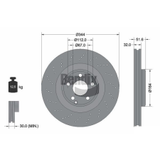 BENDIX Braking féktárcsa BENDIX Braking BDS1537HC féktárcsa