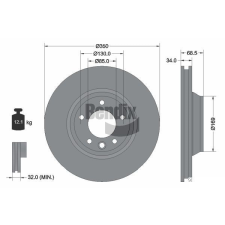 BENDIX Braking féktárcsa BENDIX Braking BDS1546RHC féktárcsa