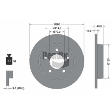 BENDIX Braking féktárcsa BENDIX Braking BDS1656 féktárcsa