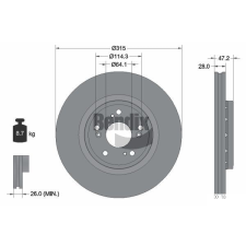 BENDIX Braking féktárcsa BENDIX Braking BDS1686 féktárcsa