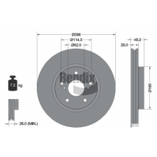 BENDIX Braking féktárcsa BENDIX Braking BDS1693 féktárcsa