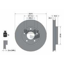 BENDIX Braking féktárcsa BENDIX Braking BDS1704 féktárcsa