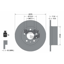 BENDIX Braking féktárcsa BENDIX Braking BDS1712 féktárcsa