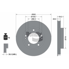 BENDIX Braking féktárcsa BENDIX Braking BDS1713 féktárcsa