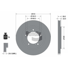 BENDIX Braking féktárcsa BENDIX Braking BDS1741 féktárcsa