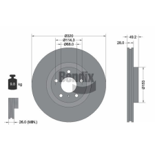 BENDIX Braking féktárcsa BENDIX Braking BDS1822HC féktárcsa