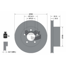 BENDIX Braking féktárcsa BENDIX Braking BDS1823 féktárcsa