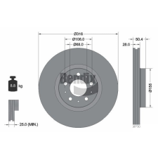 BENDIX Braking féktárcsa BENDIX Braking BDS1836 féktárcsa