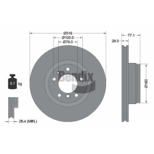 BENDIX Braking féktárcsa BENDIX Braking BDS1855HC féktárcsa