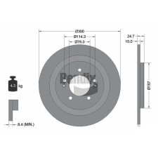 BENDIX Braking féktárcsa BENDIX Braking BDS1926 féktárcsa