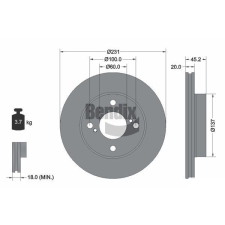 BENDIX Braking féktárcsa BENDIX Braking BDS2119 féktárcsa