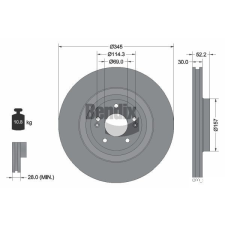 BENDIX Braking féktárcsa BENDIX Braking BDS2181 féktárcsa