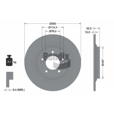 BENDIX Braking féktárcsa BENDIX Braking BDS2264 autóalkatrész