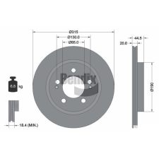 BENDIX Braking féktárcsa BENDIX Braking BDS2266 autóalkatrész