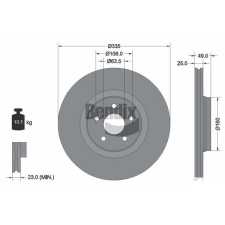 BENDIX Braking féktárcsa BENDIX Braking BDS2279HC autóalkatrész
