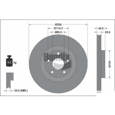 BENDIX Braking féktárcsa BENDIX Braking BDS2289 autóalkatrész