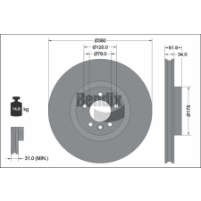 BENDIX Braking féktárcsa BENDIX Braking BDS2325HC féktárcsa