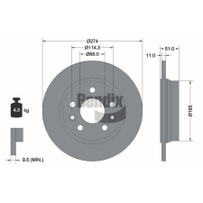 BENDIX Braking féktárcsa BENDIX Braking BDS2361 féktárcsa