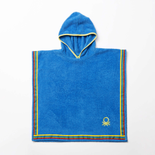 Benetton BE-0818-BL Pamut Gyermek fürdető Poncsó kék, 65x65cm babatörülköző, kifogó