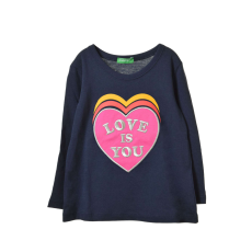 Benetton sötétkék, hosszú ujjú lány póló – 82 cm