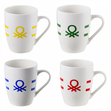 Bennetton 2 részes porcelán bögre szett, Rainbow collection (Fehér) bögrék, csészék