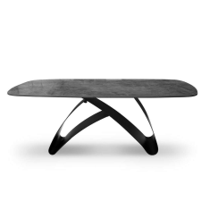  Bentley Dohányzóasztal Szürke Kő / Fekete Láb bútor