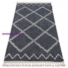 Berber Szőnyeg BERBER ASILA B5970 szürke / fehér Rojt shaggy 160x220 cm lakástextília