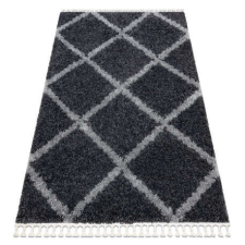 Berber Szőnyeg BERBER UNION 3482 rácsozat szürke Rojt shaggy 120x170 cm lakástextília