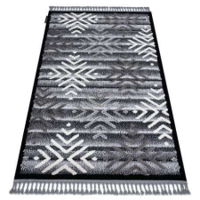 Berber Szőnyeg MAROC P658 Hópelyhek fekete / szürke Rojt Berber shaggy 140x190 cm lakástextília