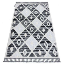 Berber Szőnyeg MAROC P662 gyémánt fekete / fehér Rojt Berber shaggy 120x170 cm lakástextília