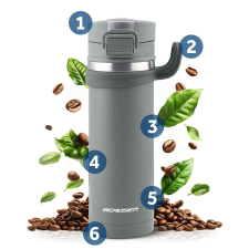 Berdsen 450 ml-es vákuum termosz bd-783 szürke termosz