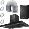 Berdsen Be-90E Kürtős Konyhai Páraelszívó 90 cm Fekete (3151)