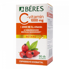Béres C-vitamin 1000 mg filmtabletta csipkebogyó kivonattal + 2000 NE D3 90 db vitamin és táplálékkiegészítő