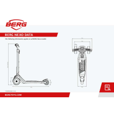  BERG Nexo piros összecsukható robogó LED lámpákkal roller