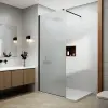  Bergen Walk-in .||. Black zuhanyfal, savmart, matt üveggel 130, 200cm, 6mm, NANO