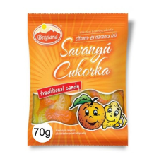 Bergland Citrom- és narancs ízű savanyú töltetlen keménycukorka 70g csokoládé és édesség