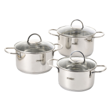 BERGNER PY-6150 Edény Garnitúra 6 Részes RM PYREX edény