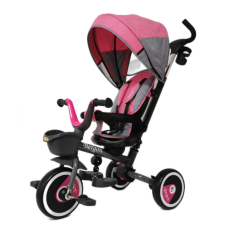 Bergon Összecsukható 360°-ban Forgatható Üléses Tricikli B56 - Pink tricikli