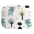 Bergon Színes mintás textil pelenka 70x80 cm-Menta őz