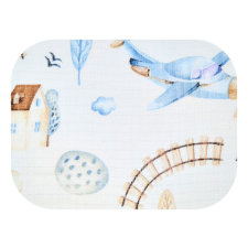 Bergon Színes mintás textil pelenka 70x80 cm-Vonat mosható pelenka