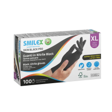Bericah Berica Smilex Skin Black egyszerhasználatos nitril fekete vizsgálókesztyű XL, 100 db / doboz védőkesztyű