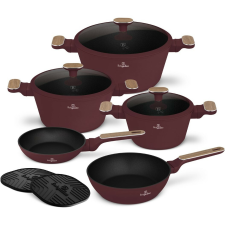 BERLINGER HAUS BerlingerHaus Leonardo Nordic titánbevonatúedénykészlet, 10 db, bordó edény