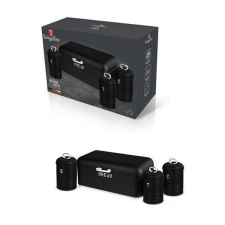 BERLINGER HAUS BLACK SILVER kenyérdoboz 42,5x23x16cm+ 3db tároló, BH-6754 konyhai eszköz