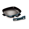 BERLINGER HAUS Grill serpenyő márvány bevonattal és lecsatolható fogantyúval 28cm METALLIC LINE AQUAMARINE EDITION